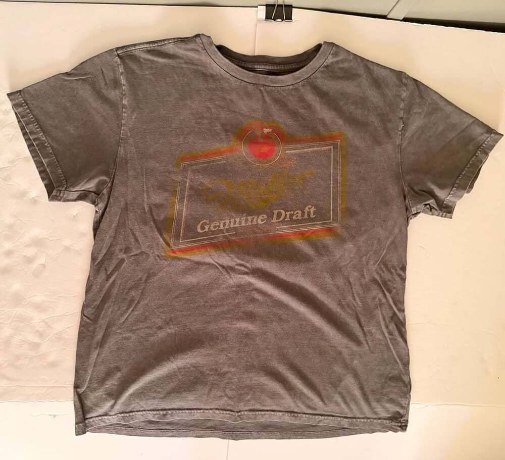 Lucky Brand Miller Genuine Draft Graphic T-Shirt Gray Medium